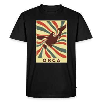 Orca Retro Vintage - Men's Premium Organic T-Shirt - black - Front - Nico (187cm)