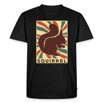 Squirrel Retro Vintage - Men's Premium Organic T-Shirt - black - Front - Nico (187cm)