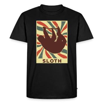 Paresseux Rétro Vintage - T-shirt Premium bio Homme - noir - Devant - Nico (187cm)