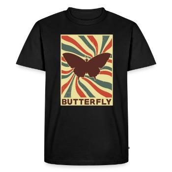 Butterfly Rétro Vintage - T-shirt Premium bio Homme - noir - Devant - Nico (187cm)