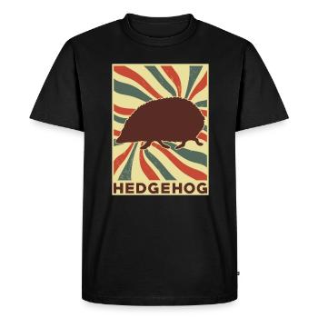 Hérisson Rétro Vintage - T-shirt Premium bio Homme - noir - Devant - Nico (187cm)