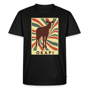 Okapi Retro Vintage - Men's Premium Organic T-Shirt - black - Front - Nico (187cm)