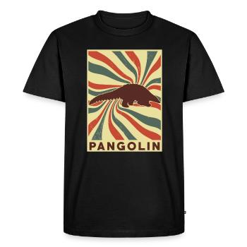 Pangolin Rétro Vintage - T-shirt Premium bio Homme - noir - Devant - Nico (187cm)