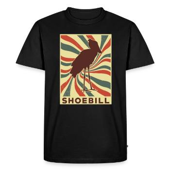 Shoebill Retro Vintage - Men's Premium Organic T-Shirt - black - Front - Nico (187cm)