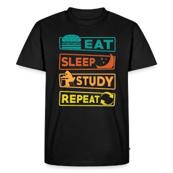 Examen d’apprentissage des études étudiantes - T-shirt Premium bio Homme - noir - Devant - Nico (187cm)