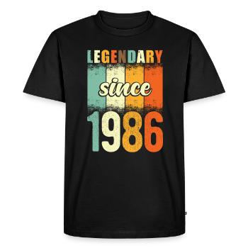 Légendaire depuis 1986 Retro Vintage Anniversaire - T-shirt Premium bio Homme - noir - Devant - Nico (187cm)