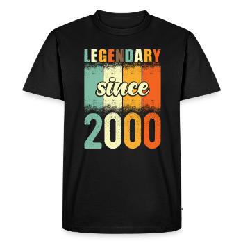 Legendary since 2000 Retro Vintage Birthday - Men's Premium Organic T-Shirt - black - Front - Nico (187cm)