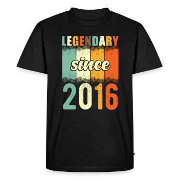 Legendary since 2016 Retro Vintage Birthday - Men's Premium Organic T-Shirt - black - Front - Nico (187cm)