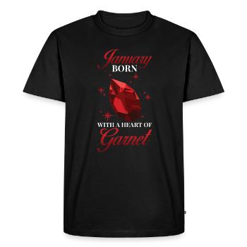 Birthstone January Garnet - Men's Premium Organic T-Shirt - black - Front - Nico (187cm)