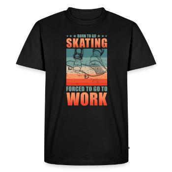 Skateboarder Skater School Saying - Men's Premium Organic T-Shirt - black - Front - Nico (187cm)
