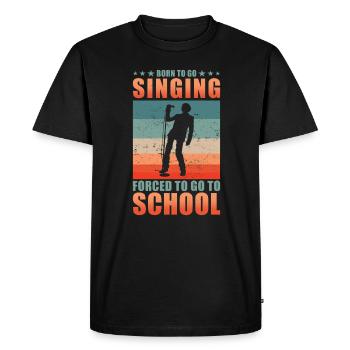 Chanteur né pour aller chanter - T-shirt Premium bio Homme - noir - Devant - Nico (187cm)
