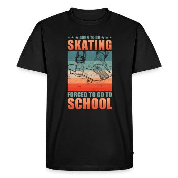Skateboarder Skater School Saying - Men's Premium Organic T-Shirt - black - Front - Nico (187cm)