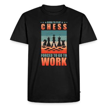 Échecs Les joueurs d’échecs forcés de travailler - T-shirt Premium bio Homme - noir - Devant - Nico (187cm)