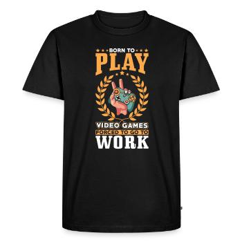 Gamers Born to Play Video Games - Men's Premium Organic T-Shirt - black - Front - Nico (187cm)