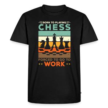 Échecs Les joueurs d’échecs forcés de travailler - T-shirt Premium bio Homme - noir - Devant - Nico (187cm)