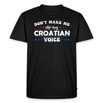 Ne me forcez pas à utiliser ma voix française - T-shirt Premium bio Homme - noir - Devant - Nico (187cm)