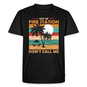 Pompier de la caserne de pompiers à la retraite - T-shirt Premium bio Homme - noir - Devant - Nico (187cm)