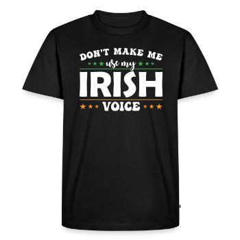 Ne me laissez pas utiliser ma voix irlandaise - T-shirt Premium bio Homme - noir - Devant - Nico (187cm)