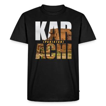Karachi Pakistan Souvenir - Men's Premium Organic T-Shirt - black - Front - Nico (187cm)
