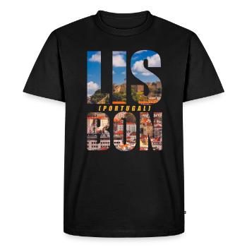 Lisbon Portugal Souvenir - Men's Premium Organic T-Shirt - black - Front - Nico (187cm)