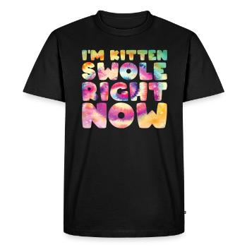 Training Workout Cat I ́m Kitten Swole Right Now - Men's Premium Organic T-Shirt - black - Front - Nico (187cm)