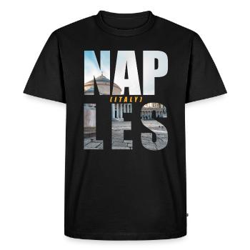 Naples Italy Souvenir - Men's Premium Organic T-Shirt - black - Front - Nico (187cm)