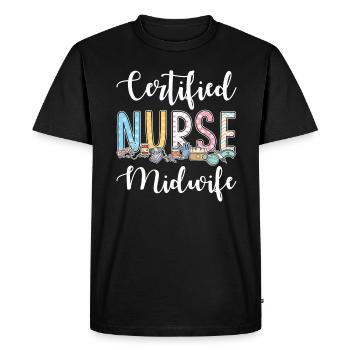 Certified Nurse Midwife - Men's Premium Organic T-Shirt - black - Front - Nico (187cm)