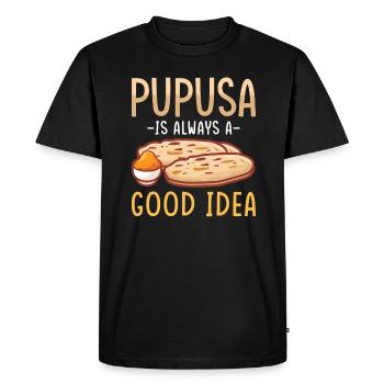 Pupusa Food Salvadoran Dish Tortilla - T-shirt Premium bio Homme - noir - Devant - Nico (187cm)