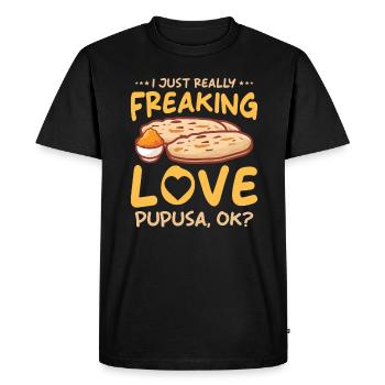 Pupusa Food Salvadoran Dish Tortilla - T-shirt Premium bio Homme - noir - Devant - Nico (187cm)