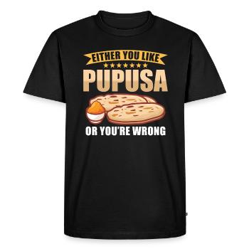 Pupusa Food Salvadoran Dish Tortilla - T-shirt Premium bio Homme - noir - Devant - Nico (187cm)