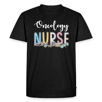 Idée cadeau pour les infirmières en oncologie - T-shirt Premium bio Homme - noir - Devant - Nico (187cm)