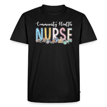 Idée cadeau pour les infirmières de la communauté - T-shirt Premium bio Homme - noir - Devant - Nico (187cm)