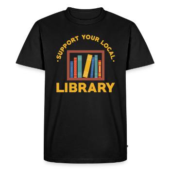 Librarian local library - Men's Premium Organic T-Shirt - black - Front - Nico (187cm)