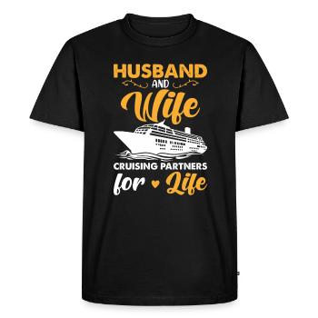 Croisières Partenaires pour la vie - T-shirt Premium bio Homme - noir - Devant - Nico (187cm)