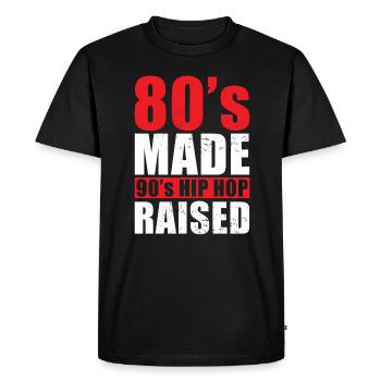 80s Made 90s Hip Hop Growing Up - Men's Premium Organic T-Shirt - black - Front - Nico (187cm)