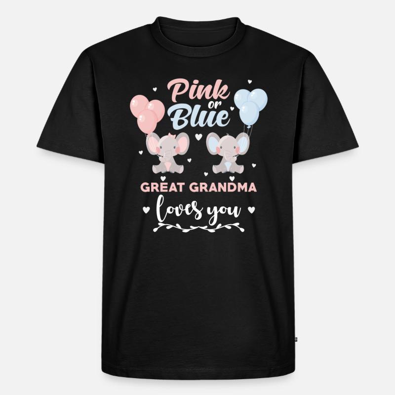 Rosa Oder Blauer Urgroßmutter Elefant - Männer Premium Bio T-Shirt - Schwarz
