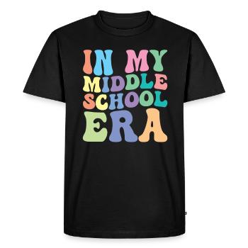 Realschule Retro Groovy Student - Men's Premium Organic T-Shirt - black - Front - Nico (187cm)