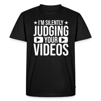Reaction Streamer Video Reaktion Content Creator - Men's Premium Organic T-Shirt - black - Front - Nico (187cm)