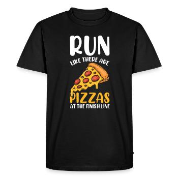 Ligne d’arrivée du marathonien de marathon Dire drôle - T-shirt Premium bio Homme - noir - Devant - Nico (187cm)