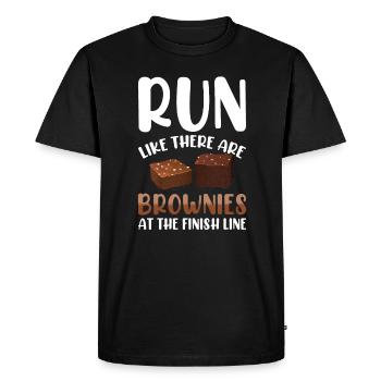 Ligne d’arrivée du marathonien de marathon Dire drôle - T-shirt Premium bio Homme - noir - Devant - Nico (187cm)