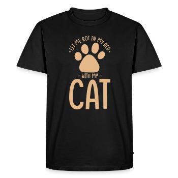 Chat Nap Paresse Laissez-moi pourrir dans mon lit avec mon chat - T-shirt Premium bio Homme - noir - Devant - Nico (187cm)
