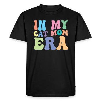 Cat Mom Retro Groovy In My Cat Mom Era - Men's Premium Organic T-Shirt - black - Front - Nico (187cm)