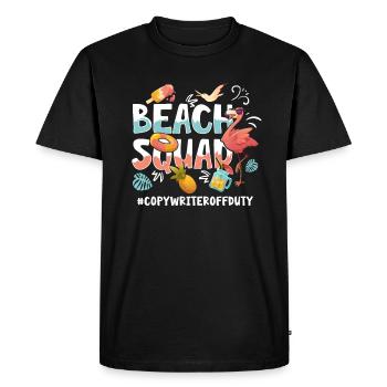 Copywriter Vacation Beach Group - Men's Premium Organic T-Shirt - black - Front - Nico (187cm)