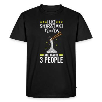 Shiritaki Noodles - Men's Premium Organic T-Shirt - black - Front - Nico (187cm)