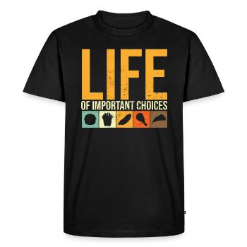 Snack Food Design Life Of Important Choices Funny - Men's Premium Organic T-Shirt - black - Front - Nico (187cm)