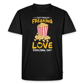 Popcorn amant cadeau drôle pop-corn - T-shirt Premium bio Homme - noir - Devant - Nico (187cm)