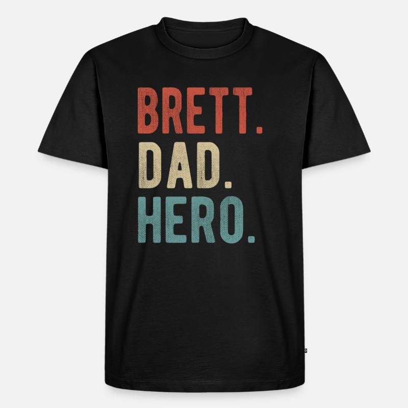 Brett Dad Held - Männer Premium Bio T-Shirt - Schwarz