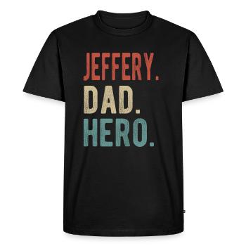 Jeffery Papa Héros - T-shirt Premium bio Homme - noir - Devant - Nico (187cm)
