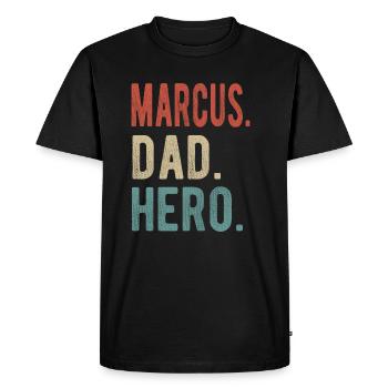 Marcus Papa Héros - T-shirt Premium bio Homme - noir - Devant - Nico (187cm)