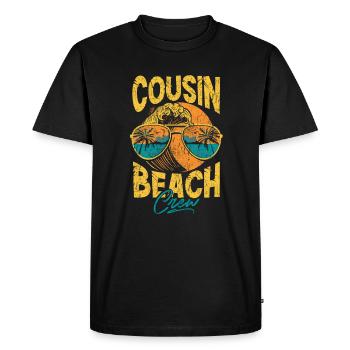 Équipage de plage Cousin - T-shirt Premium bio Homme - noir - Devant - Nico (187cm)